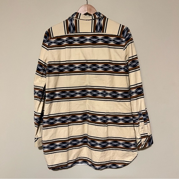 L.L. Bean Men's Casual Button Down Shirt - Cream, Blue, Brown - Picture 3 of 5